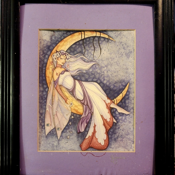 🧚♂️Hard to find JESSICA GALBRETH framed and matted print with embellishments - Picture 4 of 6